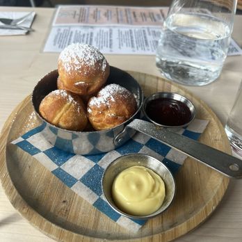 Broder Söder - Ebelskivers with lemon curd and jam. - Breakfast & Brunch Near Me - Portland, Oregon Broder Söder - Ebelskivers with lemon curd and jam. - Breakfast & Brunch Near Me - Portland, Oregon