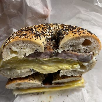 Pearl’s Bagels - Egg and cheese on everything bagel with a sausage patty added - Bagels Near Me - Washington, DC, District of Columbia Pearl’s Bagels - Egg and cheese on everything bagel with a sausage patty added - Bagels Near Me - Washington, DC, District of Columbia