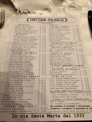 Menu photo 6 Trattoria Milanese Milan, MI Menu photo 6 Trattoria Milanese Milan, MI