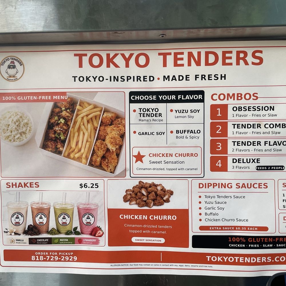Tokyo Tenders - Menu - Gluten-Free Near Me - Pacoima, California