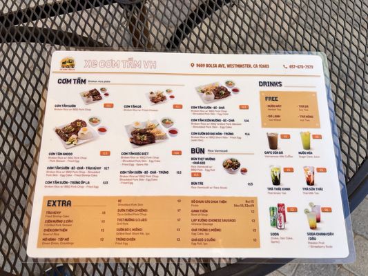 Menu photo 1 Xe Com Tam VH Westminster, CA Menu photo 1 Xe Com Tam VH Westminster, CA