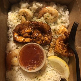 Coco Shrimp - Mansfield - Sampler with double rice instead of salad - Seafood Near Me - Mansfield, Texas Coco Shrimp - Mansfield - Sampler with double rice instead of salad - Seafood Near Me - Mansfield, Texas