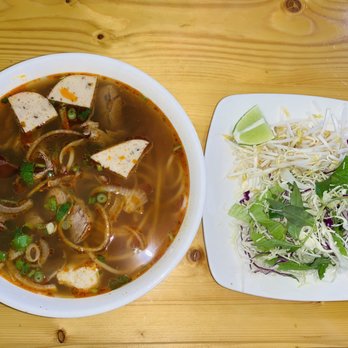 Pho 54 - Bun Bo Bue, the broth was pretty good very rich but I wish they would have hooked it up on the protein a bit more. 4.4/5. - Vietnamese Near Me - Houston, Texas