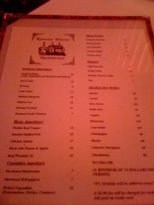 Photo of Russia House - San Francisco, CA, US. Menu