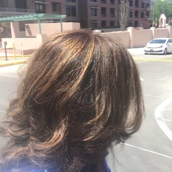 Maj's Salon - Not s brunette anymore - heavy highlighting in back. Peyton even had name for this Mohawk highlight style I didn't ask for! Downhill since. - Hair Stylists Near Me - Gilbert, Arizona