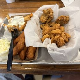 Fried oysters and shrimp. Fried oysters and shrimp.