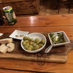 Mr Chorizo & Parillada - Mixed Olives with bread and Chimichurri sauce