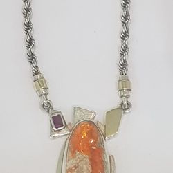 Jimmy's Jewelry - Collar oro 14 k con plata rubies opalo