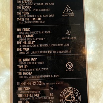 Racer Tea Bar - Menu - Coffee & Tea Near Me - Redondo beach, California