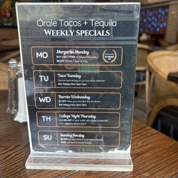 Orale Tacos + Tequila - Weekly Specials - Mexican Near Me - Savannah, Georgia Orale Tacos + Tequila - Weekly Specials - Mexican Near Me - Savannah, Georgia