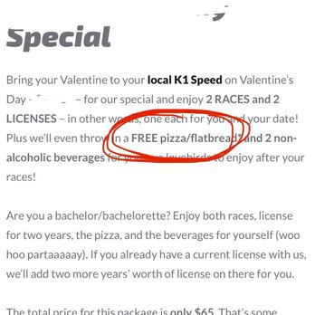 K1 Speed Corona - The package we purchased (they had no idea they even offered this!) - Venues & Event Spaces Near Me - Corona, California K1 Speed Corona - The package we purchased (they had no idea they even offered this!) - Venues & Event Spaces Near Me - Corona, California
