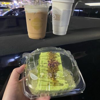 967 Coffee - Iced Yemeni Latte, Malaki, and Pistachio Milkcake - Coffee & Tea Near Me - Roswell, Georgia