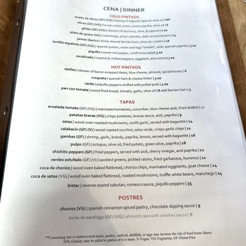Finca Pintxos Bar - Dinner menu from soft opening - Tapas Bars Near Me - Salt Lake City, Utah Finca Pintxos Bar - Dinner menu from soft opening - Tapas Bars Near Me - Salt Lake City, Utah