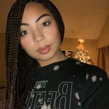 Nina's Braiding Bar - Smedium mid-back braids in a auburn/dark brown color - Hair Salons Near Me - Winter Park, Florida