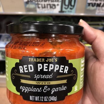 Trader Joe's - Equivalent of a tapenade but with red peppers and eggplant instead of olives. Scrumptious on bruschetta, focaccia, pasta - all the carbs! - Grocery Near Me - South San Francisco, California Trader Joe's - Equivalent of a tapenade but with red peppers and eggplant instead of olives. Scrumptious on bruschetta, focaccia, pasta - all the carbs! - Grocery Near Me - South San Francisco, California
