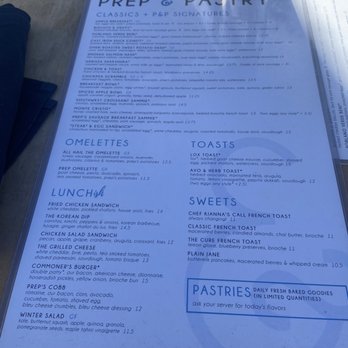Prep & Pastry - Food menu (brunch) - Breakfast & Brunch Near Me - Tucson, Arizona