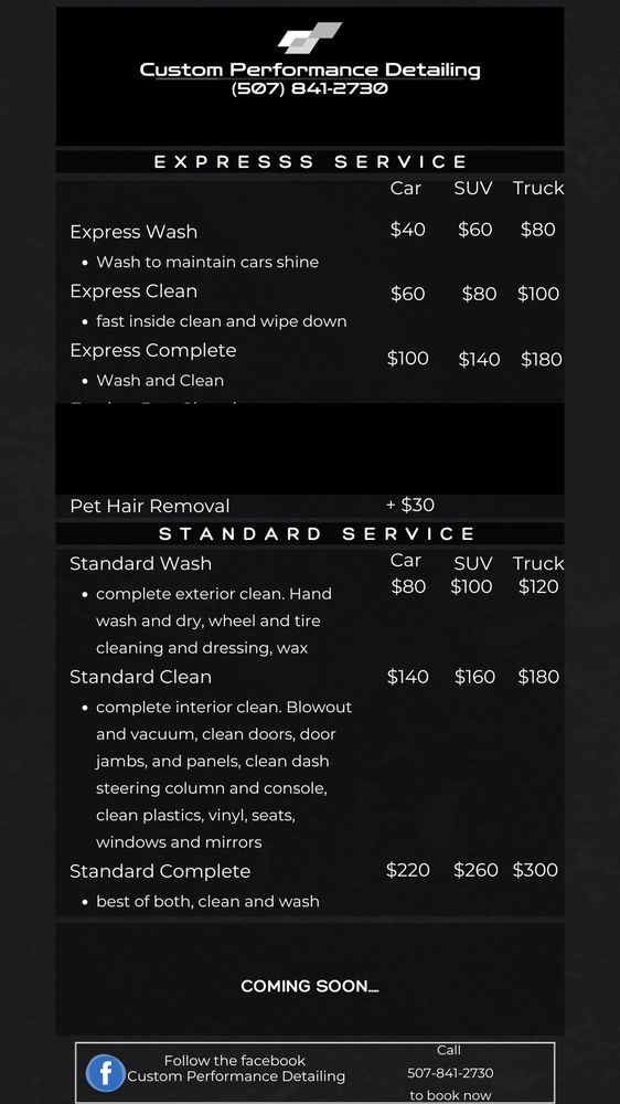 CUSTOM PERFORMANCE DETAILING - Updated July 2025 - 114 Terrace Dr ...