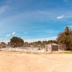 Pedlow Field Skate Park - View from an adjacent dirt parking area.