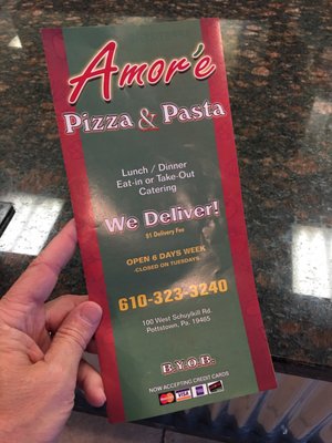 Menu photo 2 Amore Pizza and Pasta Pottstown, PA Menu photo 2 Amore Pizza and Pasta Pottstown, PA