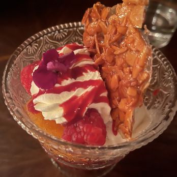 The Bungalow Kitchen - Vanilla gelato with grilled peaches and strawberry dessert - New American Near Me - Tiburon, California The Bungalow Kitchen - Vanilla gelato with grilled peaches and strawberry dessert - New American Near Me - Tiburon, California