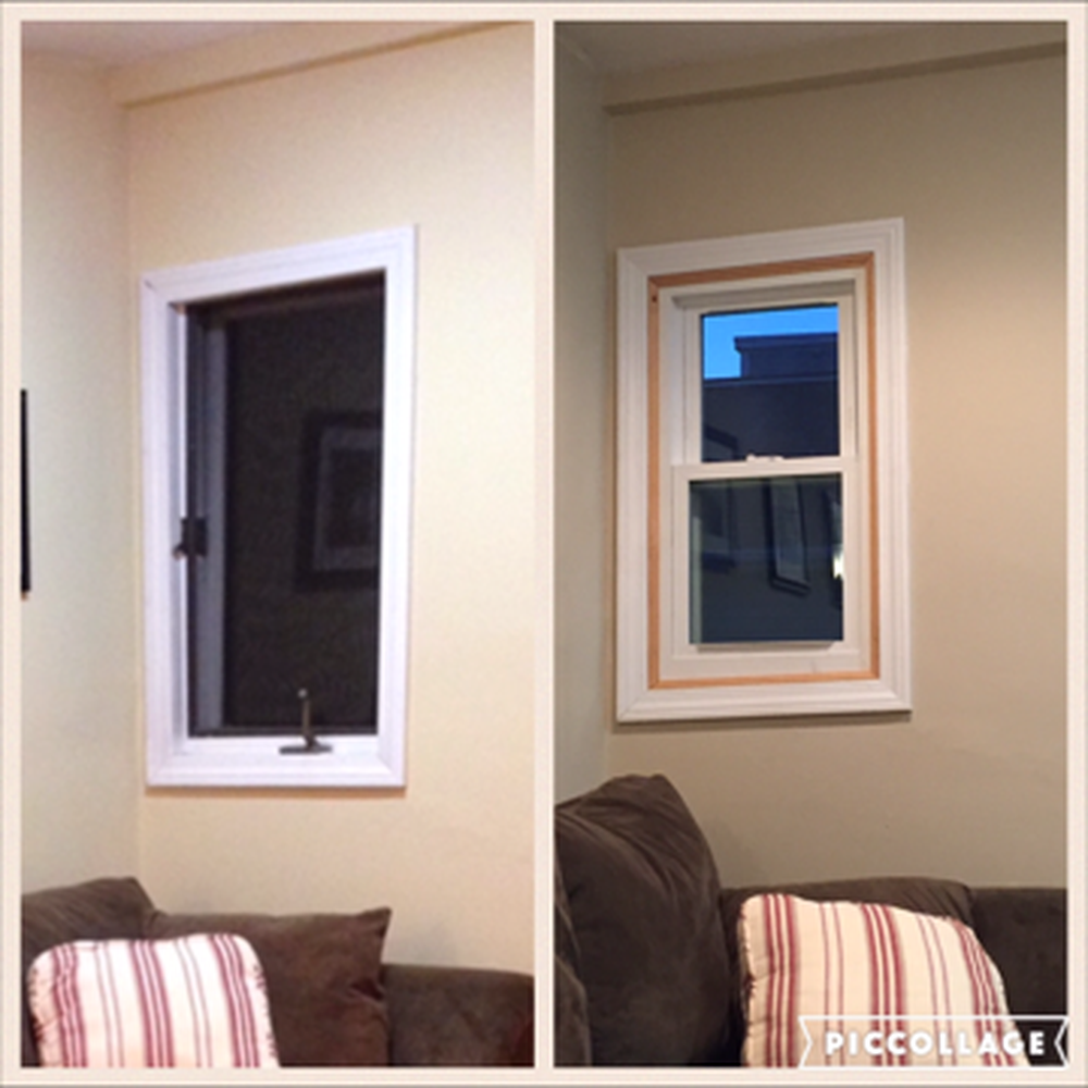 HiTech Windows & Siding Installations - Before (left) after (right)of replacement window.As you can see, the replacement window actually looks worse, is much smaller. - Windows Installation Near Me - Methuen, Massachusetts HiTech Windows & Siding Installations - Before (left) after (right)of replacement window.As you can see, the replacement window actually looks worse, is much smaller. - Windows Installation Near Me - Methuen, Massachusetts