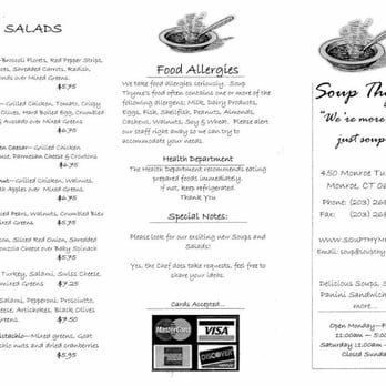 Soup Thyme - menu pg1 - Sandwiches Near Me - Monroe, Connecticut Soup Thyme - menu pg1 - Sandwiches Near Me - Monroe, Connecticut