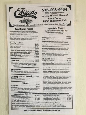 Menu photo 6 Edison's Pizza Kitchen Cleveland, OH
