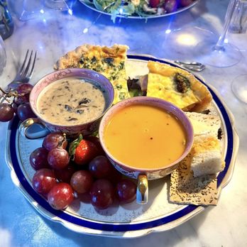 Shoogie Boogies - Teacups of soup, lovely quiches, and grapes. - Modern European Near Me - Sarasota, Florida