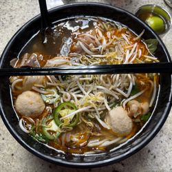 Pho Super Bowl Burnaby - Large pho bowl~ (chopsticks for scale)