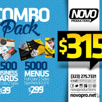 Novo Productions - Best Deal $315 5000 Menus + 2500 Business Cards - Web Design Near Me - Doral, Florida Novo Productions - Best Deal $315 5000 Menus + 2500 Business Cards - Web Design Near Me - Doral, Florida