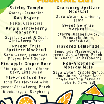 Idle Hour - Mocktail Menu! - Dive Bars Near Me - Anthony, Kansas Idle Hour - Mocktail Menu! - Dive Bars Near Me - Anthony, Kansas