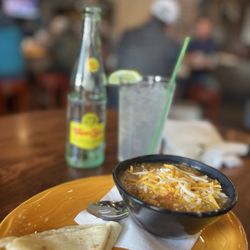 Coyote Cafe - Ranch water with a cup of Colorado chili.