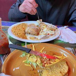 Tacos and chimichanga plate Tacos and chimichanga plate