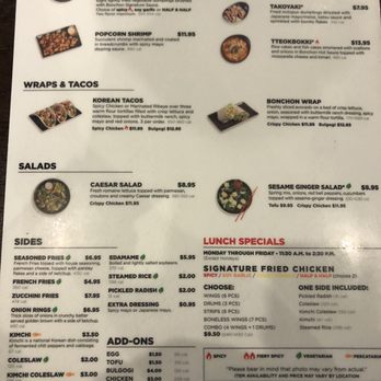 Bonchon Sunnyvale - Menu - Chicken Wings Near Me - Sunnyvale, California