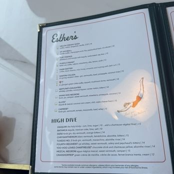 Esthers High Dive - menu - American Near Me - Providence, Rhode Island Esthers High Dive - menu - American Near Me - Providence, Rhode Island