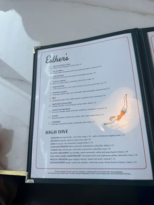 Menu photo 1 Esthers High Dive Providence, RI Menu photo 1 Esthers High Dive Providence, RI