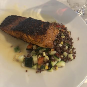 Casper’s Bistro - Blackened Salmon with quinoa and succotash - American Near Me - Goodlettsville, Tennessee