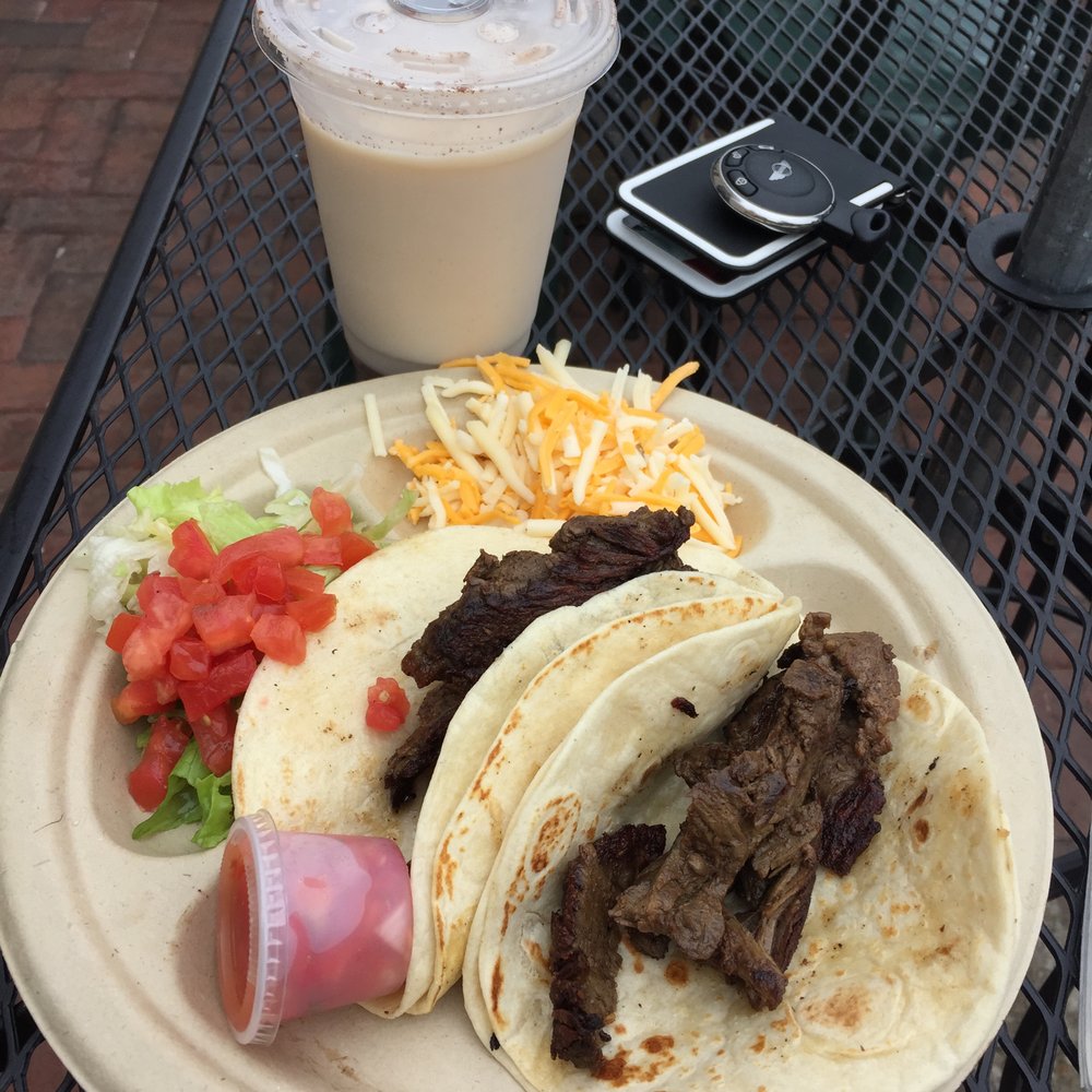 Tortilla Cafe - Steak tacos on soft tortilla - rich, delicious Horchata. - Mexican Near Me - Washington, DC, District of Columbia