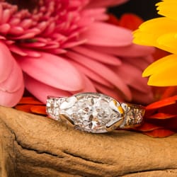 BT O'Donnell Goldsmith Jeweler - Made using our customer's diamond in 14k white gold