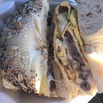 Cafe Fresh Bagel - Steak and Cheese on Everything - Bagels Near Me - Norwood, Massachusetts