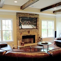 Intuitive AV - TV recess in stone fireplace