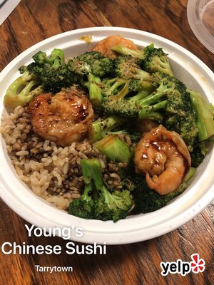 Photo of Young's Kitchen - Tarrytown, NY, US. Shrimp & Broccoli w/ brown rice ($6.95 LS)