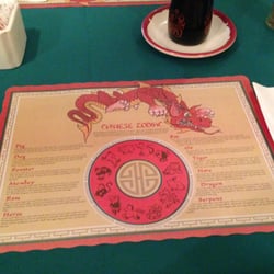 Golden Inn Restaurant - Paper placemats of the Chinese Zodiac!