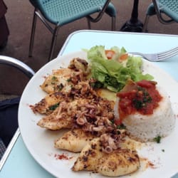 Café de Paris - Squid with rice & salad