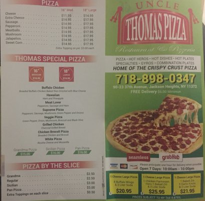 Menu photo 4 Uncle Thomas Pizza Queens, NY