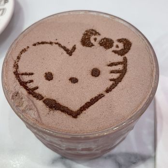 Hello Kitty Cafe - Chocolate mousse with strawberries under - Themed Cafes Near Me - Santa Clara, California
