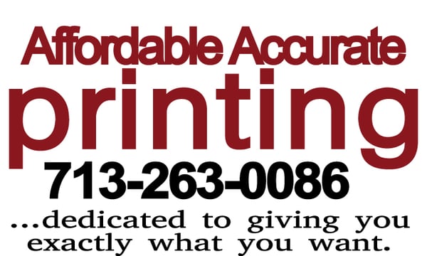 Affordable Accurate Printing
