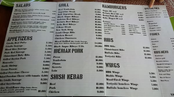 Menu photo 8 The Steakhouse Rota, CA