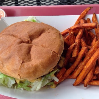 Slackers Burger Joint - Bacon blue cheese burger and sweet potato fries - Burgers Near Me - Torrey, Utah
