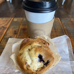 a muffin and a cup of coffee a muffin and a cup of coffee
